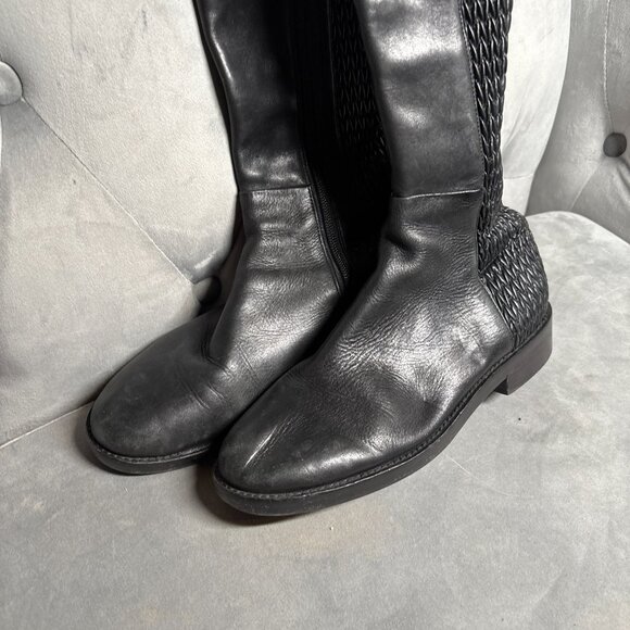 Cole Haan Black Leather & Stretch Riding Boots – Women’s Size 7.5 - Picture 3 of 14